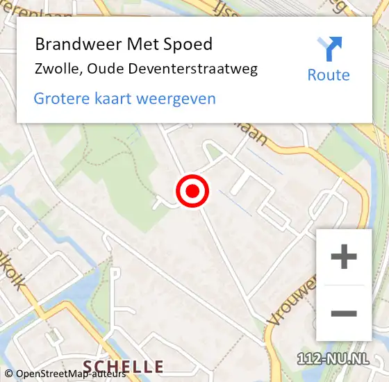 Locatie op kaart van de 112 melding: Brandweer Met Spoed Naar Zwolle, Oude Deventerstraatweg op 20 september 2020 19:40