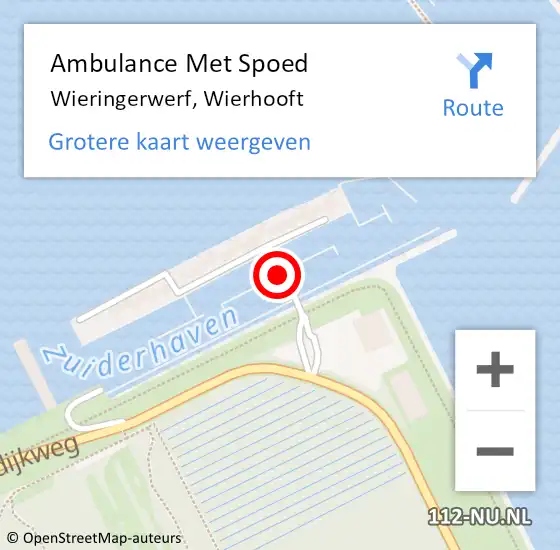 Locatie op kaart van de 112 melding: Ambulance Met Spoed Naar Wieringerwerf, Wierhooft op 20 september 2020 20:15