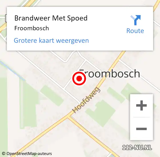 Locatie op kaart van de 112 melding: Brandweer Met Spoed Naar Froombosch op 5 september 2013 20:24