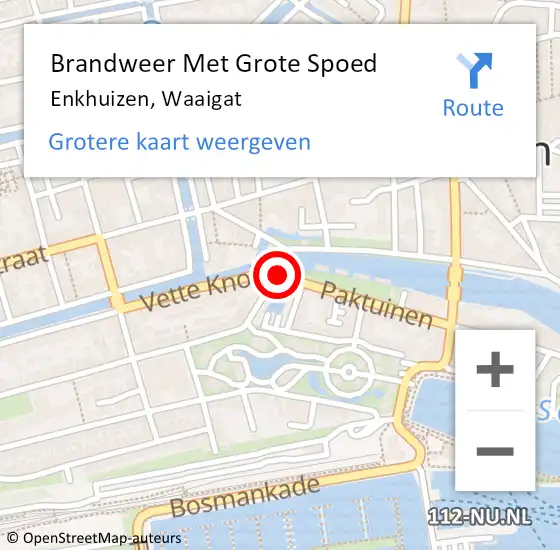 Locatie op kaart van de 112 melding: Brandweer Met Grote Spoed Naar Enkhuizen, Waaigat op 21 september 2020 06:59