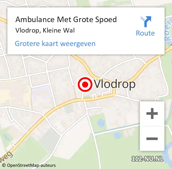 Locatie op kaart van de 112 melding: Ambulance Met Grote Spoed Naar Vlodrop, Kleine Wal op 19 mei 2014 17:13