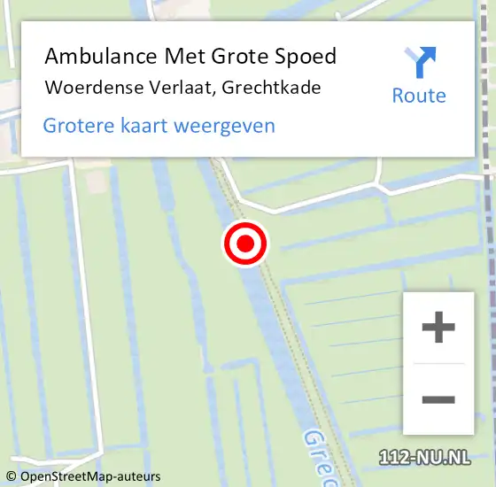 Locatie op kaart van de 112 melding: Ambulance Met Grote Spoed Naar Woerdense Verlaat, Grechtkade op 21 september 2020 11:55