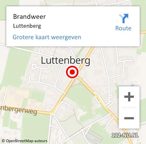 Locatie op kaart van de 112 melding: Brandweer Luttenberg op 21 september 2020 14:44