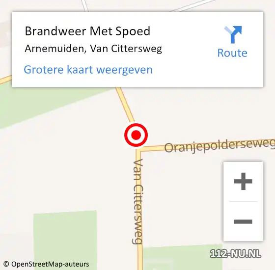 Locatie op kaart van de 112 melding: Brandweer Met Spoed Naar Arnemuiden, Van Cittersweg op 21 september 2020 15:15