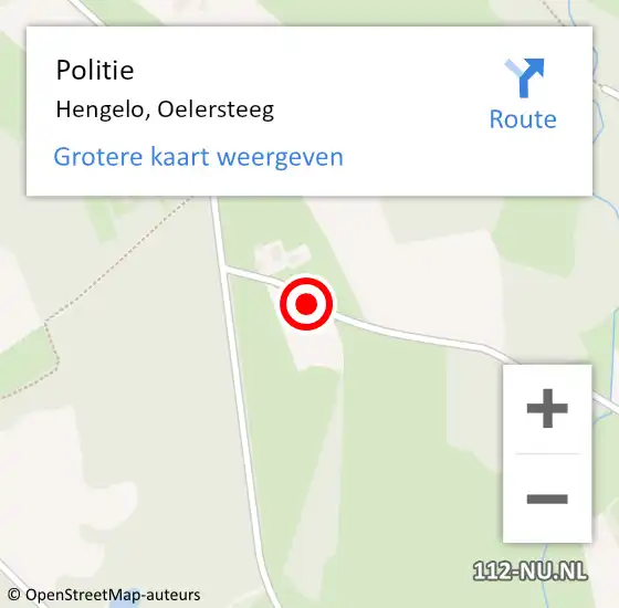 Locatie op kaart van de 112 melding: Politie Hengelo, Oelersteeg op 21 september 2020 15:17