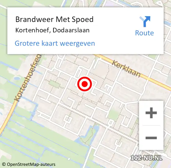 Locatie op kaart van de 112 melding: Brandweer Met Spoed Naar Kortenhoef, Dodaarslaan op 21 september 2020 15:41