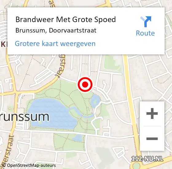 Locatie op kaart van de 112 melding: Brandweer Met Grote Spoed Naar Brunssum, Doorvaartstraat op 21 september 2020 16:24