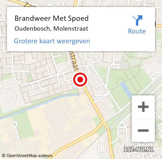 Locatie op kaart van de 112 melding: Brandweer Met Spoed Naar Oudenbosch, Molenstraat op 21 september 2020 17:31