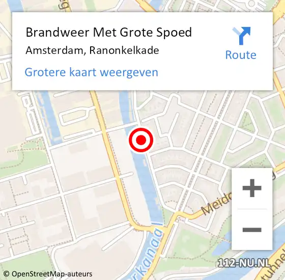Locatie op kaart van de 112 melding: Brandweer Met Grote Spoed Naar Amsterdam, Ranonkelkade op 21 september 2020 17:32