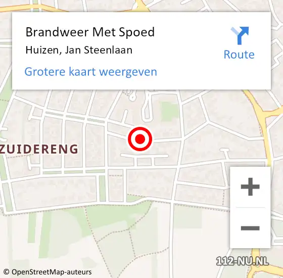 Locatie op kaart van de 112 melding: Brandweer Met Spoed Naar Huizen, Jan Steenlaan op 21 september 2020 17:54