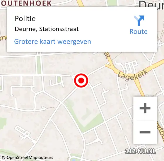 Locatie op kaart van de 112 melding: Politie Deurne, Stationsstraat op 21 september 2020 18:34