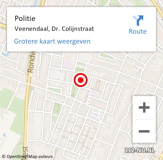 Locatie op kaart van de 112 melding: Politie Veenendaal, Dr. Colijnstraat op 21 september 2020 19:54