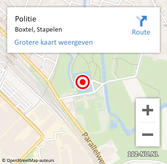 Locatie op kaart van de 112 melding: Politie Boxtel, Stapelen op 21 september 2020 21:29