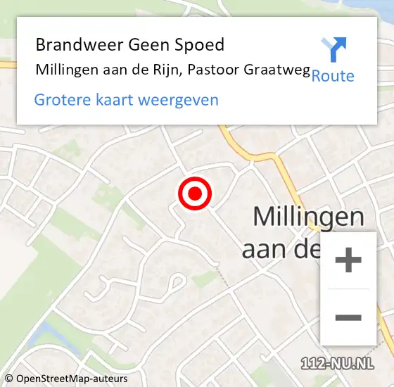 Locatie op kaart van de 112 melding: Brandweer Geen Spoed Naar Millingen aan de Rijn, Pastoor Graatweg op 22 september 2020 03:31