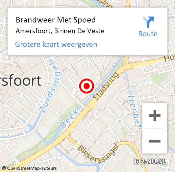 Locatie op kaart van de 112 melding: Brandweer Met Spoed Naar Amersfoort, Binnen De Veste op 22 september 2020 06:14