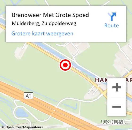 Locatie op kaart van de 112 melding: Brandweer Met Grote Spoed Naar Muiderberg, Zuidpolderweg op 22 september 2020 09:38