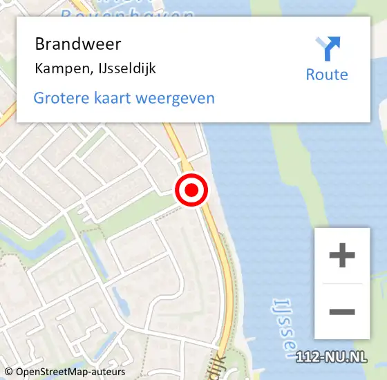 Locatie op kaart van de 112 melding: Brandweer Kampen, IJsseldijk op 22 september 2020 09:38