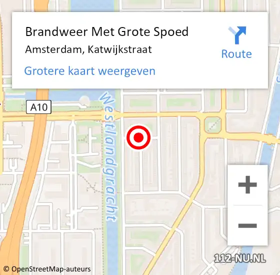 Locatie op kaart van de 112 melding: Brandweer Met Grote Spoed Naar Amsterdam, Katwijkstraat op 22 september 2020 09:41