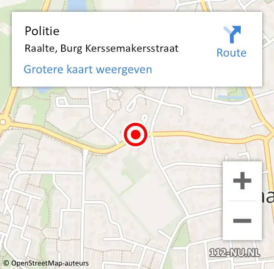Locatie op kaart van de 112 melding: Politie Raalte, Burg Kerssemakersstraat op 22 september 2020 11:39