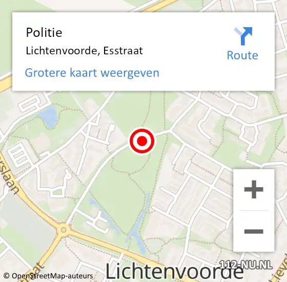 Locatie op kaart van de 112 melding: Politie Lichtenvoorde, Esstraat op 22 september 2020 13:18