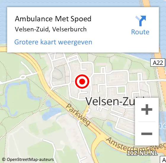 Locatie op kaart van de 112 melding: Ambulance Met Spoed Naar Velsen-Zuid, Velserburch op 22 september 2020 13:23