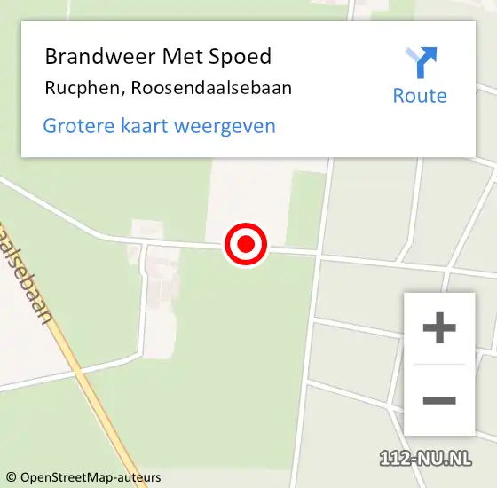 Locatie op kaart van de 112 melding: Brandweer Met Spoed Naar Rucphen, Roosendaalsebaan op 22 september 2020 13:37