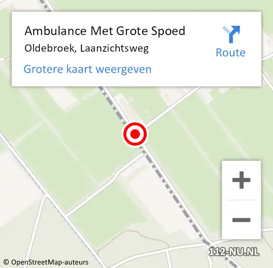 Locatie op kaart van de 112 melding: Ambulance Met Grote Spoed Naar Oldebroek, Laanzichtsweg op 22 september 2020 14:38