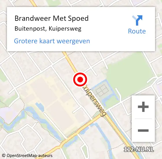 Locatie op kaart van de 112 melding: Brandweer Met Spoed Naar Buitenpost, Kuipersweg op 22 september 2020 15:49