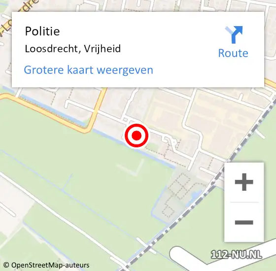 Locatie op kaart van de 112 melding: Politie Loosdrecht, Vrijheid op 22 september 2020 16:13