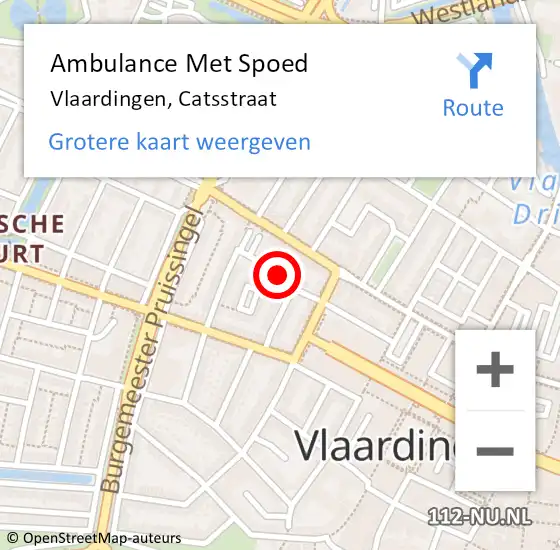 Locatie op kaart van de 112 melding: Ambulance Met Spoed Naar Vlaardingen, Catsstraat op 22 september 2020 16:38