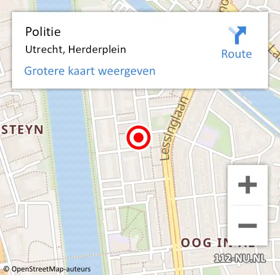 Locatie op kaart van de 112 melding: Politie Utrecht, Herderplein op 22 september 2020 16:56