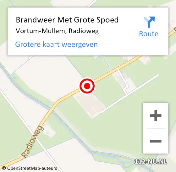 Locatie op kaart van de 112 melding: Brandweer Met Grote Spoed Naar Vortum-Mullem, Radioweg op 22 september 2020 17:23