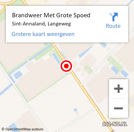 Locatie op kaart van de 112 melding: Brandweer Met Grote Spoed Naar Sint-Annaland, Langeweg op 22 september 2020 17:52