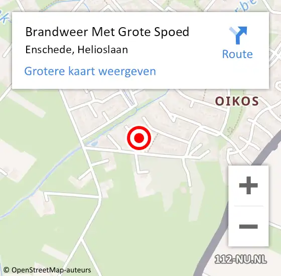 Locatie op kaart van de 112 melding: Brandweer Met Grote Spoed Naar Enschede, Helioslaan op 19 mei 2014 19:43