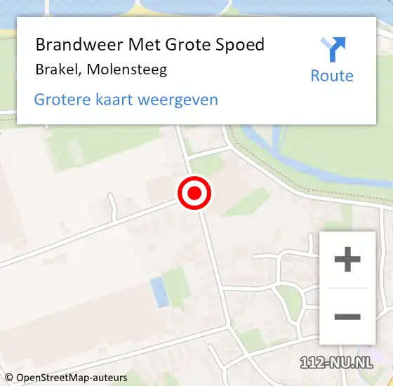 Locatie op kaart van de 112 melding: Brandweer Met Grote Spoed Naar Brakel, Molensteeg op 22 september 2020 19:24