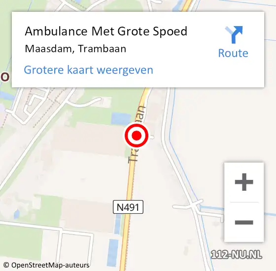 Locatie op kaart van de 112 melding: Ambulance Met Grote Spoed Naar Maasdam, Trambaan op 22 september 2020 21:33