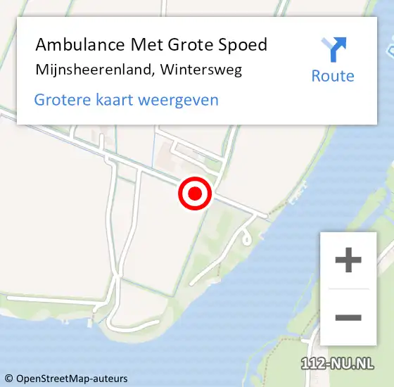 Locatie op kaart van de 112 melding: Ambulance Met Grote Spoed Naar Mijnsheerenland, Wintersweg op 19 mei 2014 20:19