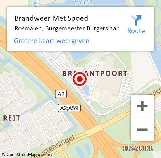 Locatie op kaart van de 112 melding: Brandweer Met Spoed Naar Rosmalen, Burgemeester Burgerslaan op 23 september 2020 08:07