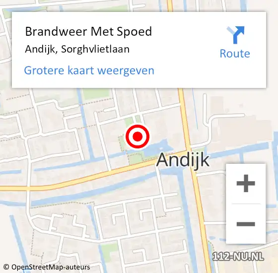 Locatie op kaart van de 112 melding: Brandweer Met Spoed Naar Andijk, Sorghvlietlaan op 23 september 2020 08:52