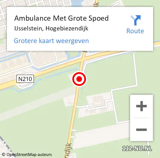 Locatie op kaart van de 112 melding: Ambulance Met Grote Spoed Naar IJsselstein, Hogebiezendijk op 23 september 2020 08:59