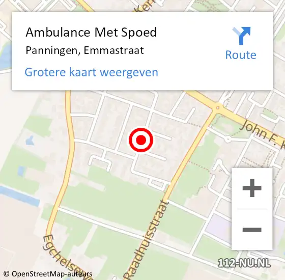 Locatie op kaart van de 112 melding: Ambulance Met Spoed Naar Panningen, Emmastraat op 19 mei 2014 20:45