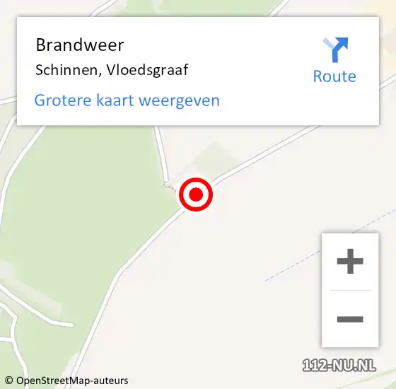 Locatie op kaart van de 112 melding: Brandweer Schinnen, Vloedsgraaf op 19 mei 2014 21:02