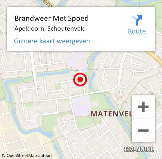 Locatie op kaart van de 112 melding: Brandweer Met Spoed Naar Apeldoorn, Schoutenveld op 23 september 2020 13:57