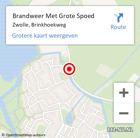 Locatie op kaart van de 112 melding: Brandweer Met Grote Spoed Naar Zwolle, Brinkhoekweg op 23 september 2020 14:16