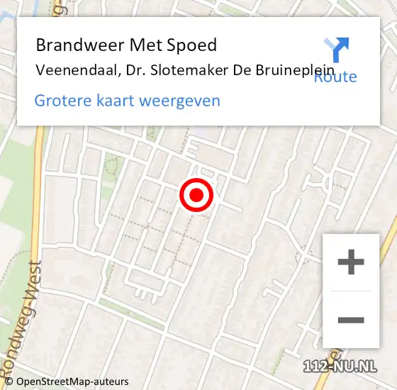 Locatie op kaart van de 112 melding: Brandweer Met Spoed Naar Veenendaal, Dr. Slotemaker De Bruineplein op 23 september 2020 14:52