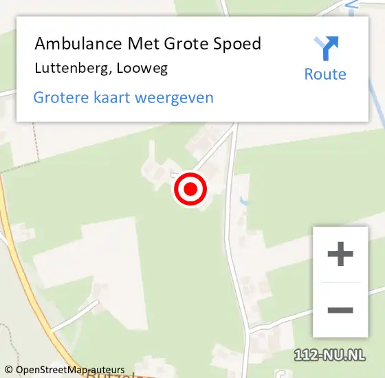 Locatie op kaart van de 112 melding: Ambulance Met Grote Spoed Naar Luttenberg, Looweg op 19 mei 2014 21:31