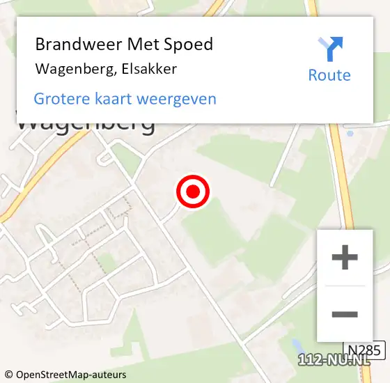 Locatie op kaart van de 112 melding: Brandweer Met Spoed Naar Wagenberg, Elsakker op 19 mei 2014 21:49