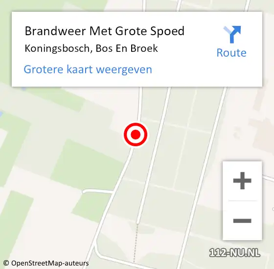 Locatie op kaart van de 112 melding: Brandweer Met Grote Spoed Naar Koningsbosch, Bos En Broek op 23 september 2020 17:42