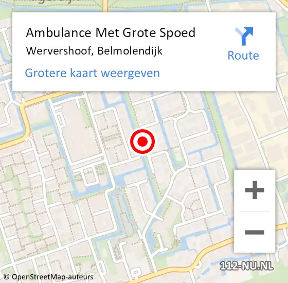 Locatie op kaart van de 112 melding: Ambulance Met Grote Spoed Naar Wervershoof, Belmolendijk op 23 september 2020 18:53