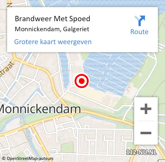 Locatie op kaart van de 112 melding: Brandweer Met Spoed Naar Monnickendam, Galgeriet op 23 september 2020 20:01